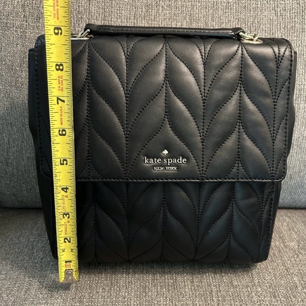 kate spade Quilted Black Leather Chain Strap Backpack - Picture 8 of 10